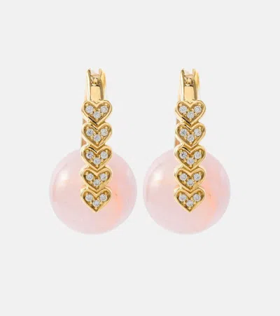 Sydney Evan Tiny Heart 14kt Gold Stud Earrings With Diamonds
