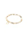 Sydney Evan Horseshoe Charm African Opal Beaded Bracelet In Yellow Gold  Diamond  & African Opal Bea