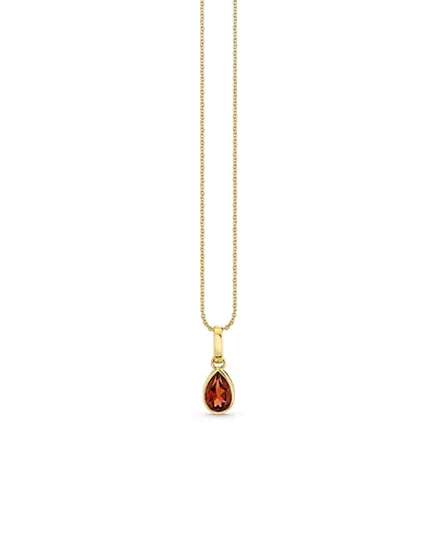 Sydney Evan Icon Mounting Red Garnet Pear Charm With Diamond Bail Necklace, 16 In Gold
