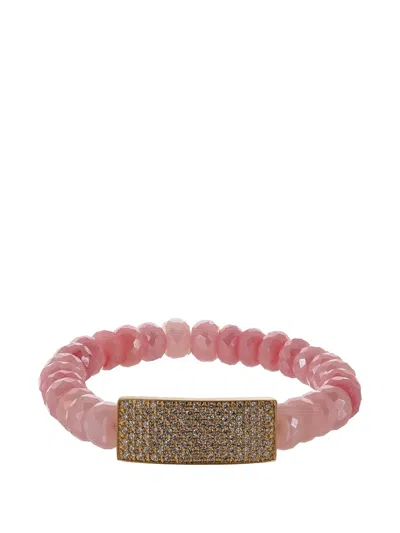 Sydney Evan Id Bar Pink Opal And Diamond Bracelet