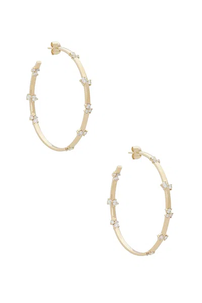 Sydney Evan Large Cocktail Bar Hoop Earrings In Gold