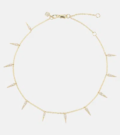 Sydney Evan Large Fringe 14kt Gold Anklet With Diamonds