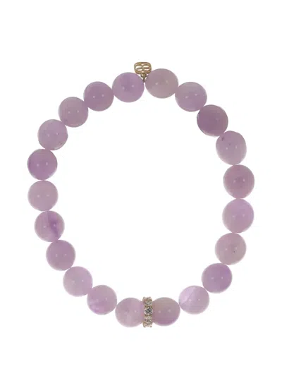 Sydney Evan Large Rondelle Amethyst And Diamond Bracelet In Purple