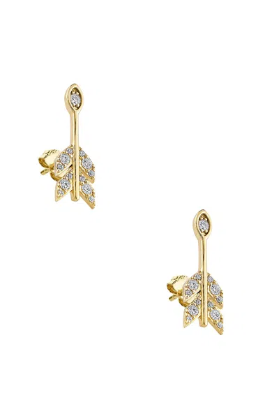 Sydney Evan Marquise Protective Eye Arrow Stud Earrings In Gold