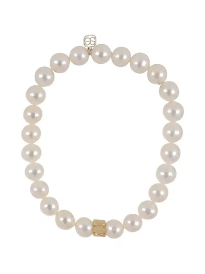 Sydney Evan Marquise Rondelle Pearl Bracelet In Gray
