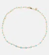Sydney Evan Mini Evil Eye 14kt Gold And Enamel Anklet In Gold