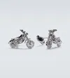 Sydney Evan Motorcycle White Gold Cuff Links With Diamonds In Silver