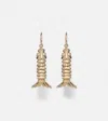 Sydney Evan Moving Fish 14kt Gold Earrings With Diamonds