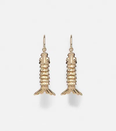 Sydney Evan Moving Fish 14kt Gold Earrings With Diamonds