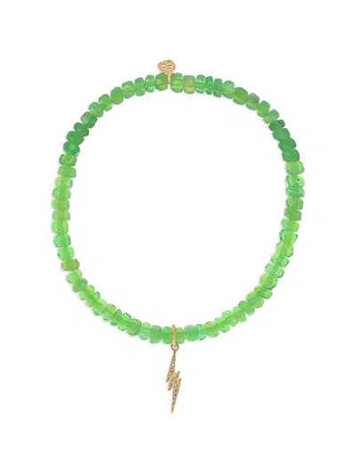 Sydney Evan Opal And Diamond Charm Bracelet In Green