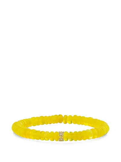 Sydney Evan 오팔 앤 다이아몬드 타이니 데이지 론델 브레이슬릿 In Yellow
