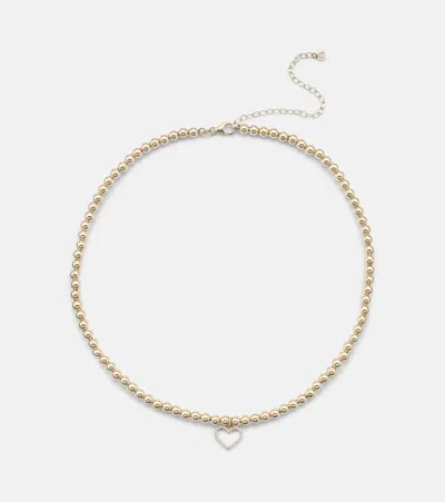 Sydney Evan Open Heart 14kt Gold Choker With Diamonds