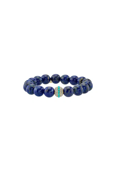 Sydney Evan Pave Mala Bead Bracelet In Blue