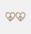 Sydney Evan Peace Heart 14kt Gold Earrings With Diamonds In Yellow Gold