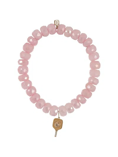 Sydney Evan Picklebar Charm Grapolite Bracelet In Pink