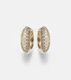 Sydney Evan Puffy 14kt Gold Hoop Earrings With Diamonds In Gold