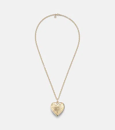 Sydney Evan Puffy Icon Heart 14kt Gold Pendant With Diamonds