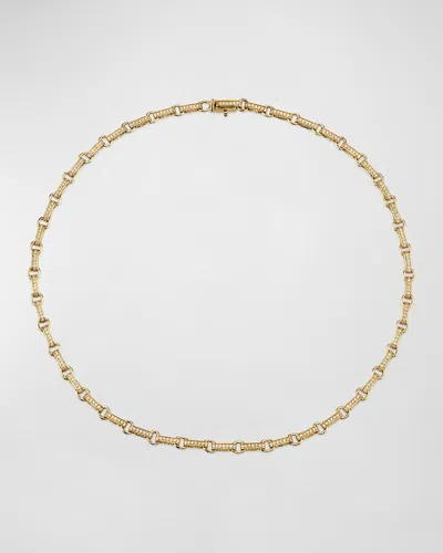 Sydney Evan Round Rectangle Link Necklace With Diamonds In Gold