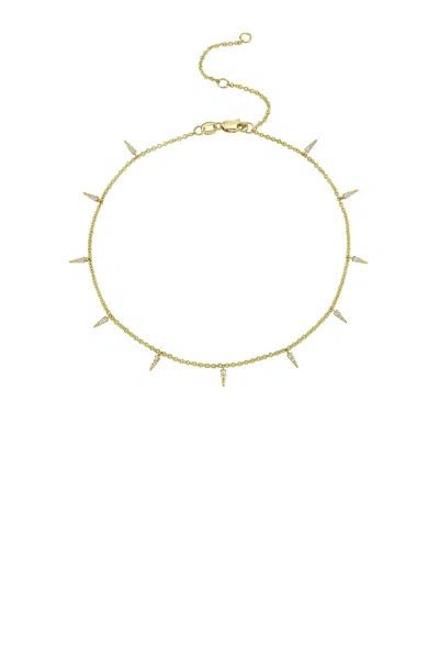 Sydney Evan Small Pave Fringe Anklet In Gold