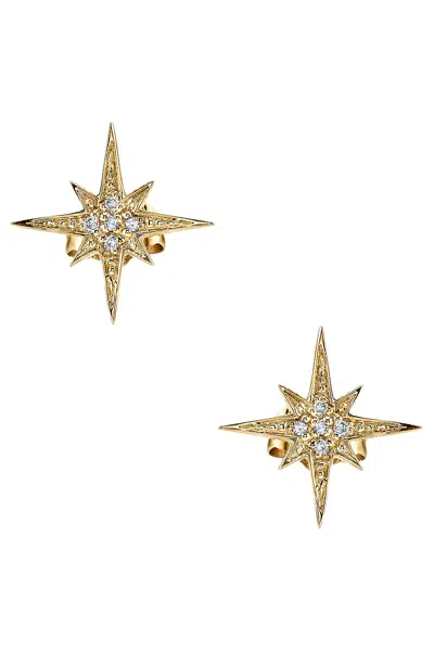 Sydney Evan Small Starburst Stud Earrings In Gold