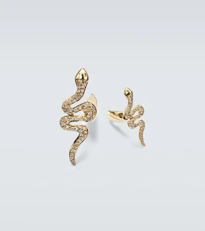 Sydney Evan Snake 14kt Gold Cufflinks With Diamonds