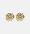 Sydney Evan Sunburst 14kt Gold Earrings With Diamonds In Gold