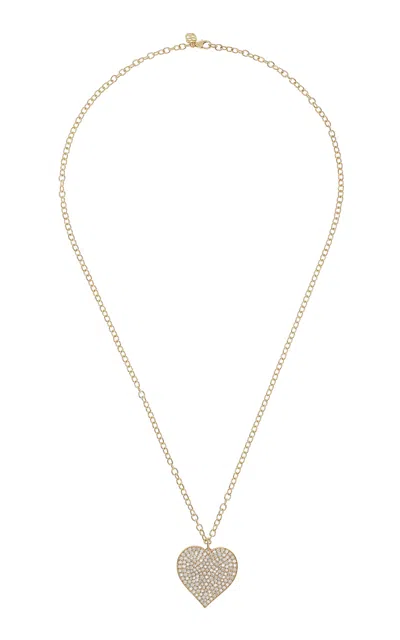 Sydney Evan Supersize 14k Yellow Gold Diamond Heart Necklace