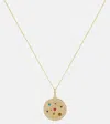 SYDNEY EVAN THE UNIVERSE COIN 14KT GOLD PENDANT NECKLACE WITH GEMSTONES