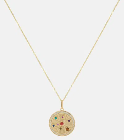 Sydney Evan The Universe Coin 14kt Gold Pendant Necklace With Gemstones