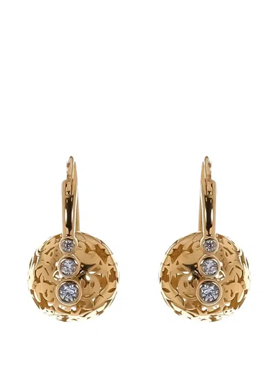 Sydney Evan Three-bead Wallpaper Diamond Earrings In Gold