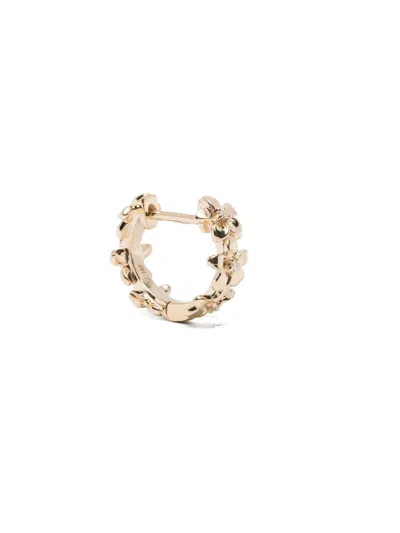 Sydney Evan Tiny Plumeria Diamond Huggie Hoops In Gold