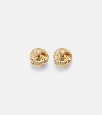 Sydney Evan Tri-link 14kt Gold Earrings With Diamonds