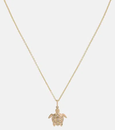 Sydney Evan Turtle 14kt Gold Necklace With Diamonds