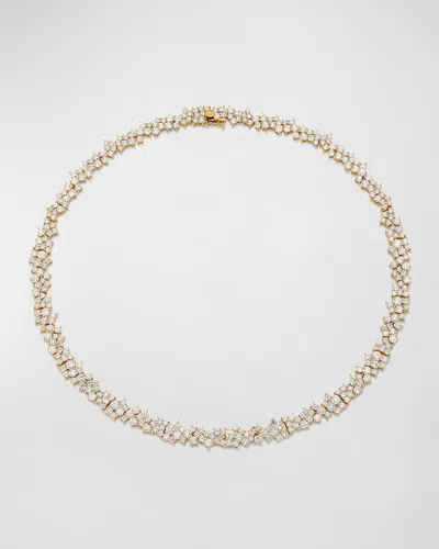Sydney Evan Wide Diamond Cocktail Eternity Necklace In Gold