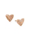 Sydney Evan Women's 14k Rose Gold & 0.21 Tcw Diamond Heart Pyramid Stud Earrings In Rose Gold