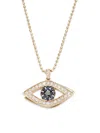 SYDNEY EVAN WOMEN'S 14K ROSE GOLD & MULTI STONE MEDIUM EVIL EYE PENDANT NECKLACE