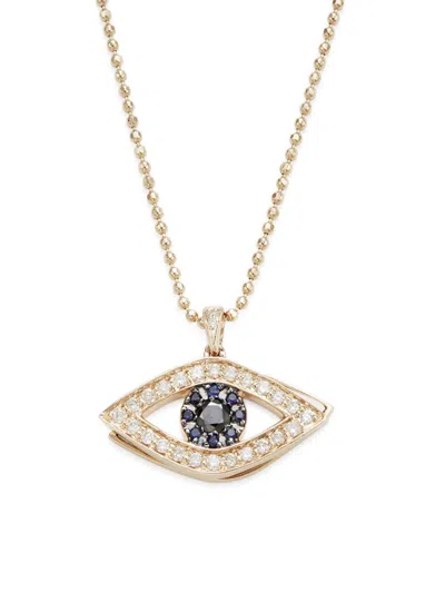 Sydney Evan Women's 14k Rose Gold & Multi Stone Medium Evil Eye Pendant Necklace