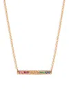 Sydney Evan Women's 14k Rose Gold, Sapphire & Emerald Bar Necklace In Emerald