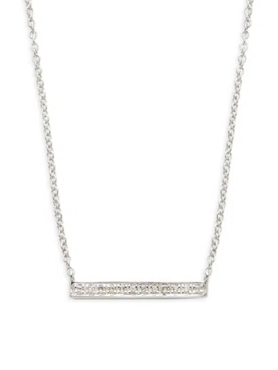 Sydney Evan Women's 14k White Gold & 0.05 Tcw Diamond Bar Necklace