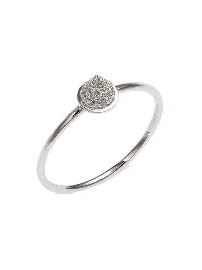 Sydney Evan Women's 14k White Gold & 0.06 Tcw Diamond Cone Spike Ring