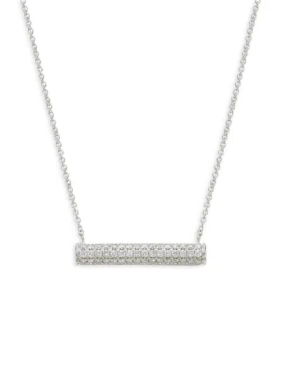 Sydney Evan Women's 14k White Gold & 0.39 Tcw Diamond Bar Pendant Necklace/18"