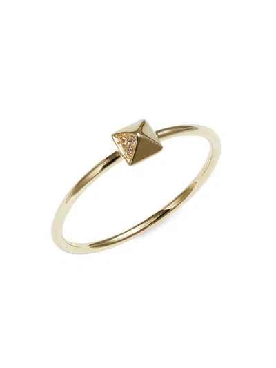 Sydney Evan Women's 14k Yellow Gold & 0.01 Tcw Diamond Pyramid Ring