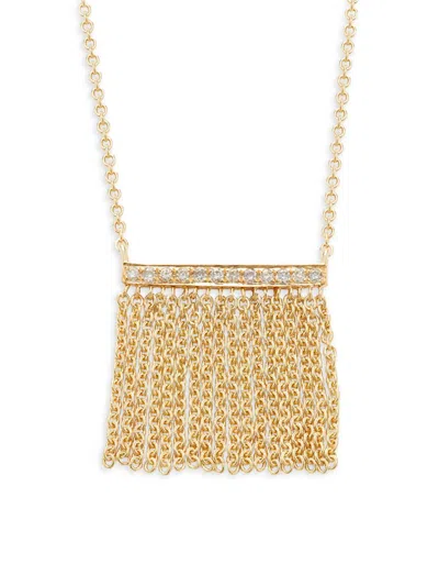 Sydney Evan Women's 14k Yellow Gold & 0.05 Tcw Diamond Fringe Bar Chain Necklace/20"