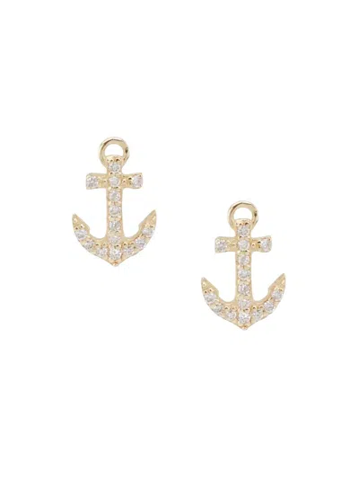 Sydney Evan Women's 14k Yellow Gold & 0.09 Tcw Diamond Mini Anchor Stud Earrings