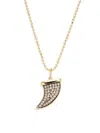 SYDNEY EVAN WOMEN'S 14K YELLOW GOLD & 0.21 TCW BROWN DIAMOND HORN MEDIUM PENDANT CHAIN NECKLACE