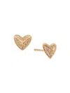 SYDNEY EVAN WOMEN'S 14K YELLOW GOLD & 0.21 TCW DIAMOND HEART PYRAMID STUD EARRINGS