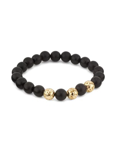 Sydney Evan Women's 14k Yellow Gold & Ebony Wood Beaded Stretch Bracelet In Metallic