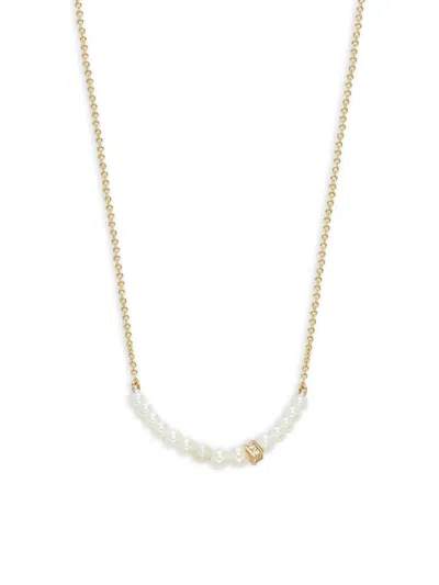 Sydney Evan Women's Graduated 14k Yellow Gold, 5-10mm Freshwater Pearl & Diamond Necklace