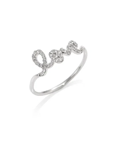 Sydney Evan Women's Love Diamond & 14k Yellow Gold Ring In White Gold
