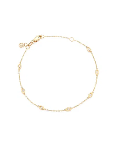 Sydney Evan Women's Marquis Eye Station Bracelet In Gold
